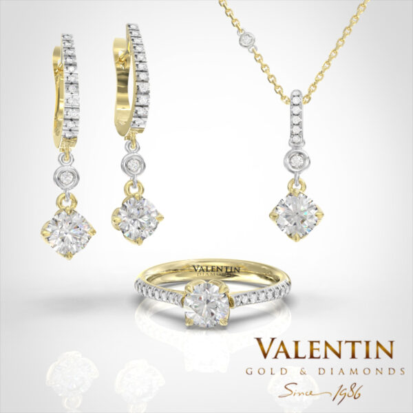 Златни обеци Diamond Lotus Extended 7613 – жълто злато