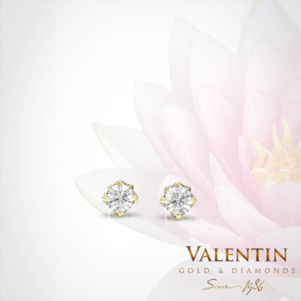 7581 Diamond Lotus Yellow 2 lot Златни обеци Diamond Lotus 7581 – жълто злато