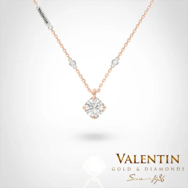 Златен медальон Diamond Lotus 6903 – розово злато