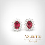 Златни обеци Rosette Ruby 6×4 7400 – бяло злато