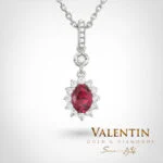 Златен медальон Rosette Ruby 6×4 6871 – бяло злато