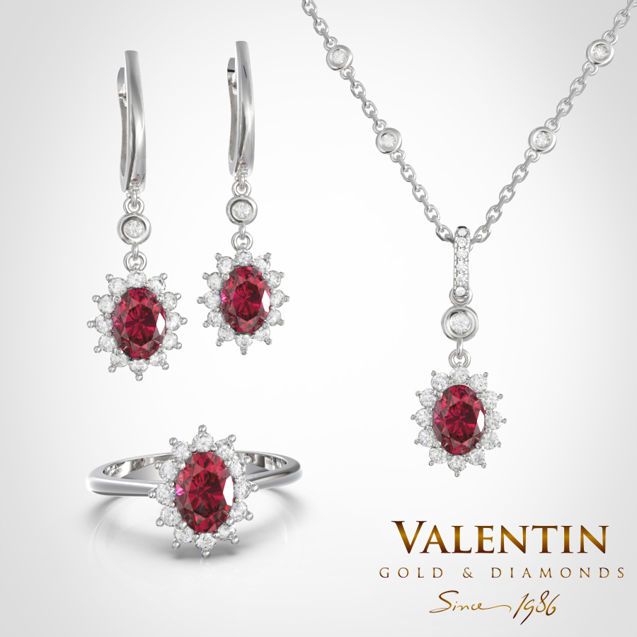 Златен пръстен Rosette Ruby 6×4 4728