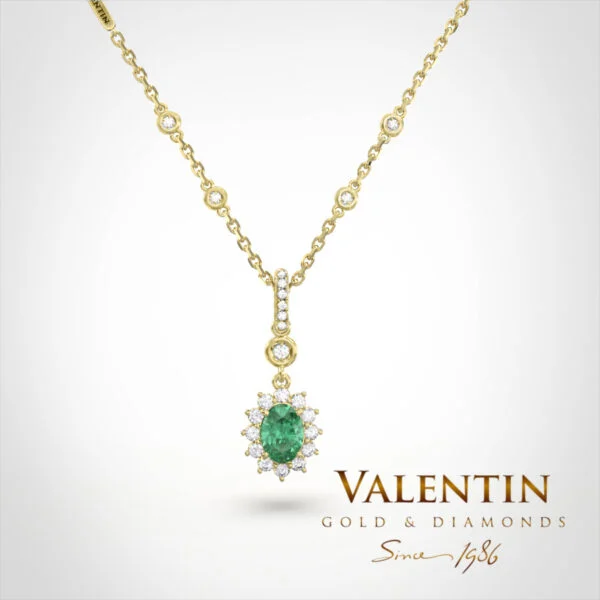 Златен медальон Rosette Emerald 6871 – жълто злато