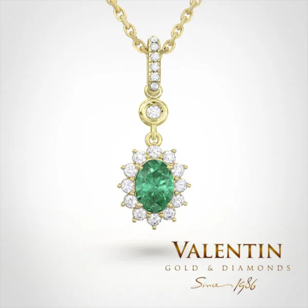 Златен медальон Rosette Emerald 6871 – жълто злато
