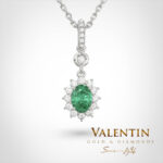 Златен медальон Rosette Emerald 6871 – бяло злато