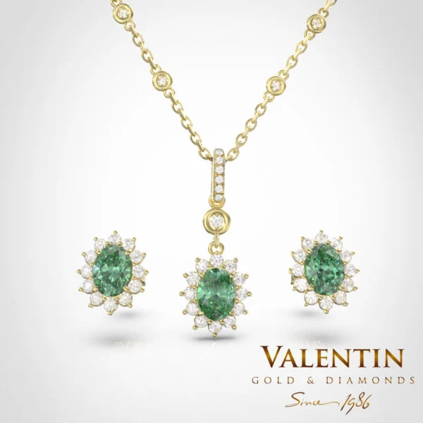 Златен медальон Rosette Emerald 6871 – жълто злато