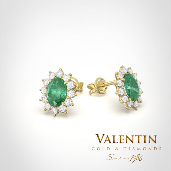 Златни обеци Rosette Emerald 7400 – жълто злато
