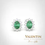 Rosette Emerald Gold Earrings 7400 – white gold