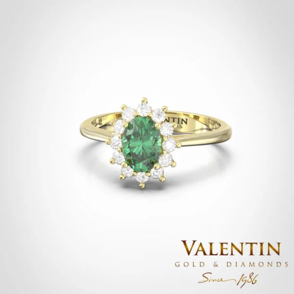 Rosette Emerald Gold Ring 4728 – yellow gold