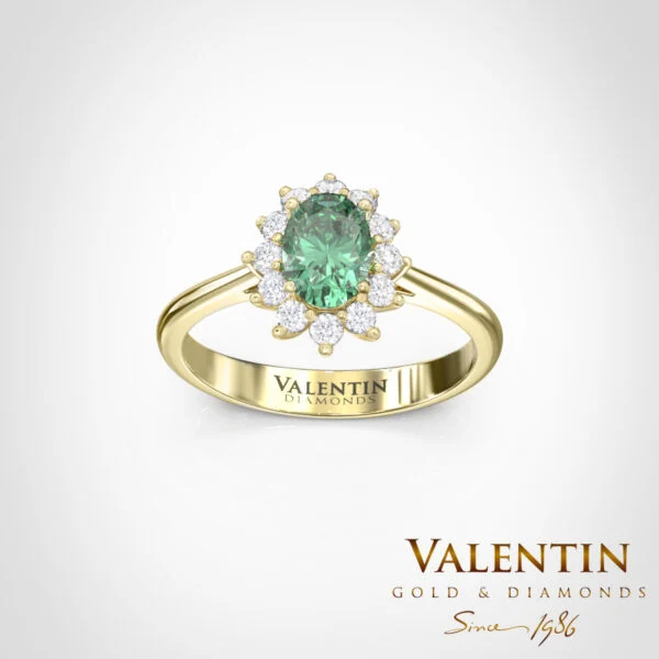 Rosette Emerald Gold Ring 4728 – yellow gold
