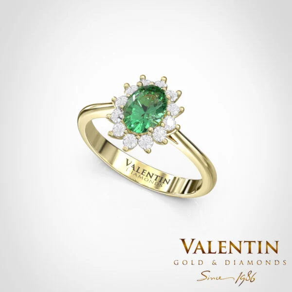 Rosette Emerald Gold Ring 4728 – yellow gold