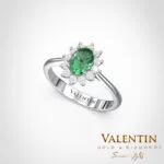 Rosette Emerald Gold Ring 4728 – white gold