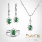 Rosette Emerald Gold Ring 4728 – white gold