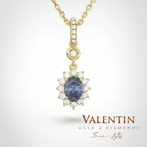 Златен медальон Rosette Sapphire 6×4 6871 – жълто злато