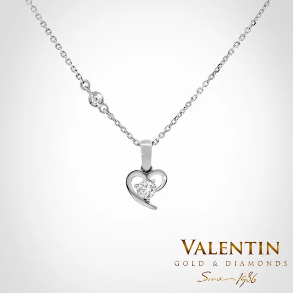 Open Heart Gold Pendant 6932 – white gold