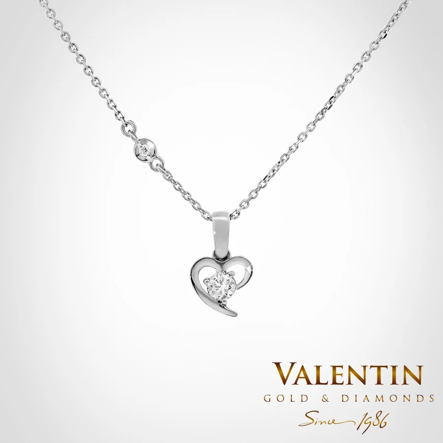Open Heart Gold Pendant 6932 – white gold
