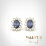 Златни обеци Rosette Sapphire 7×5 7623 – жълто злато