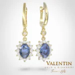 Rosette Sapphire Gold Earrings 7×5 7602 – yellow gold