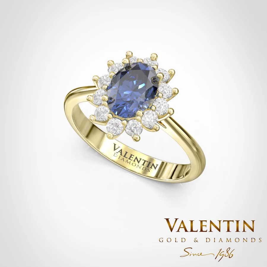 Rosette Sapphire Gold Ring 7×5 4736 – yellow gold