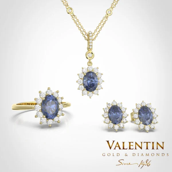 Колекция Rosette Sapphire 7×5 4736 6909 7602 7623 – жълто злато