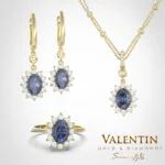 Златен пръстен Rosette Sapphire 7×5 4736 – жълто злато