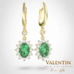 Златни обеци Rosette Emerald 7602 – жълто злато