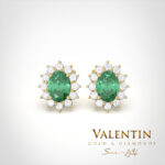 Rosette Emerald Gold Earrings 7623 – yellow gold