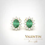 Златни обеци Rosette Emerald 7623 – жълто злато