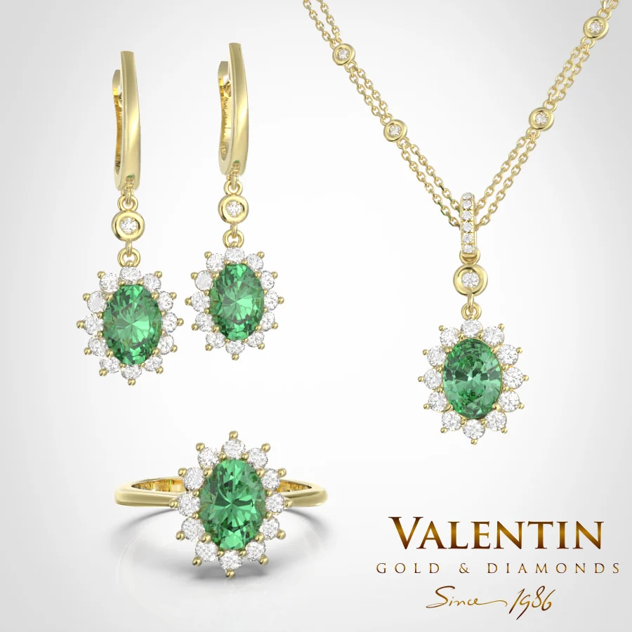 Rosette Emerald Gold Ring 4736 – yellow gold