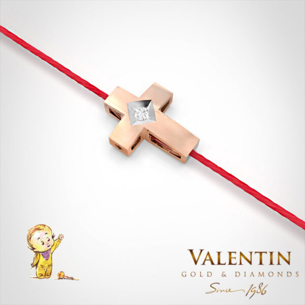 Children's Gold Bracelet with Red Thread 8153 – rose gold