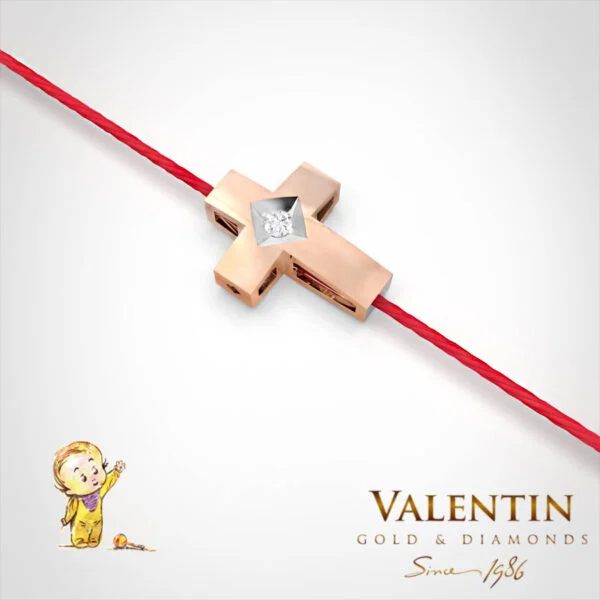Children's Gold Bracelet with Red Thread 8153 – rose gold