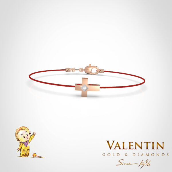 Children's Gold Bracelet with Red Thread 8153 – rose gold