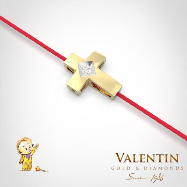 Children's Gold Bracelet with Red Thread 8153 – yellow gold
