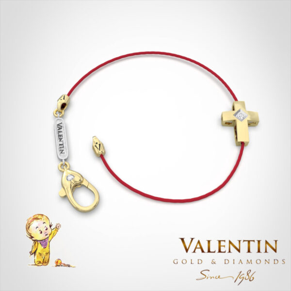 Children's Gold Bracelet with Red Thread 8153 – yellow gold