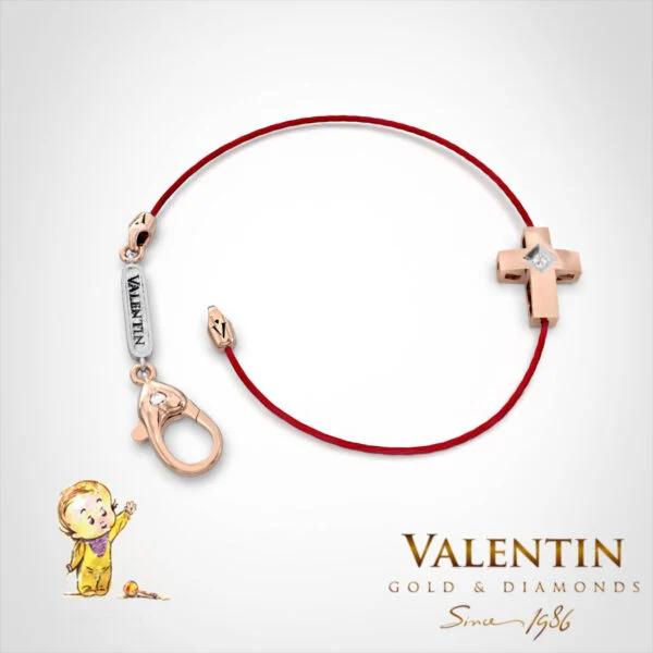 Children's Gold Bracelet with Red Thread 8153 – rose gold
