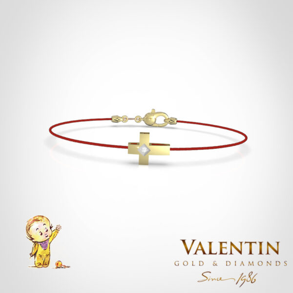 Children's Gold Bracelet with Red Thread 8153 – yellow gold