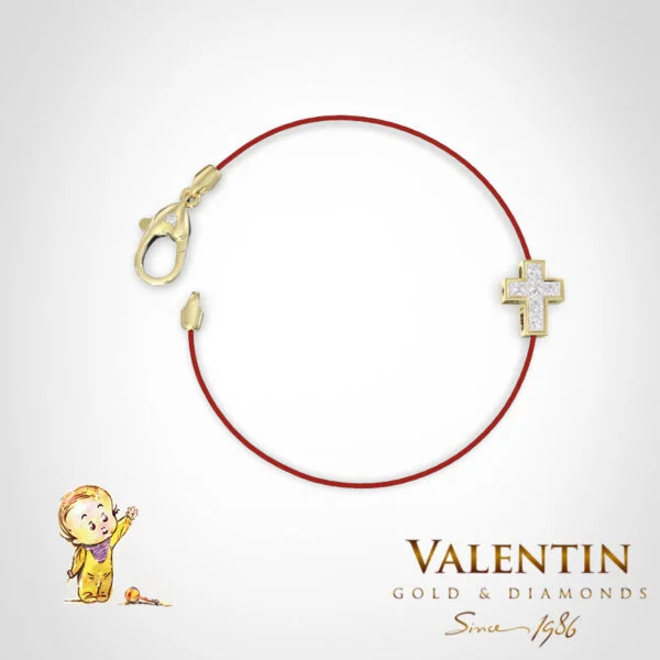 Children's Gold Bracelet with Red Thread 8152 – yellow gold