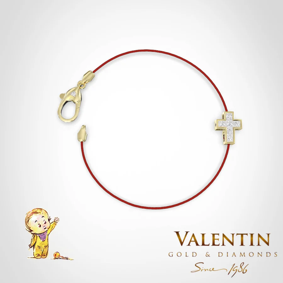 Children's Gold Bracelet with Red Thread 8152 – yellow gold