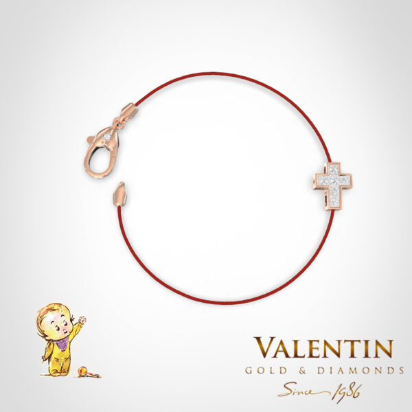 Children's Gold Bracelet with Red Thread 8152 – rose gold
