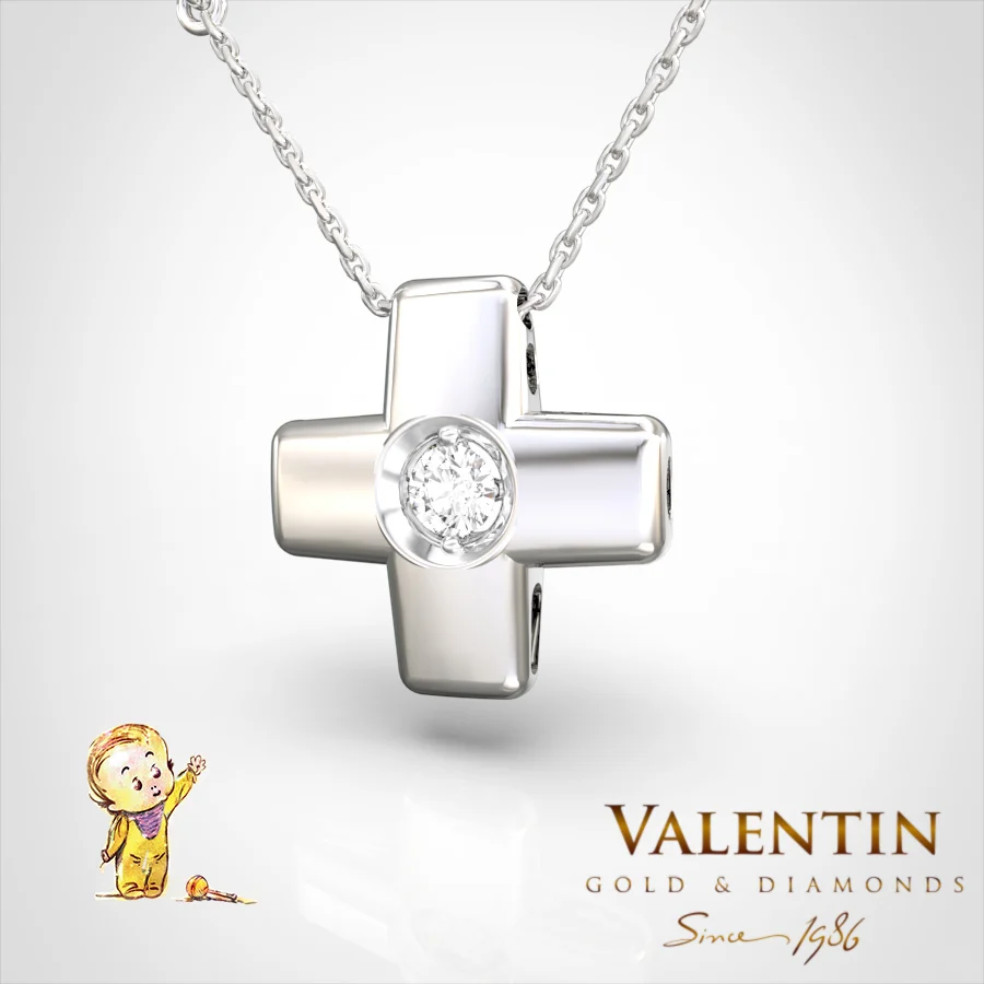 Children's Gold Pendant 6946-2 – white gold