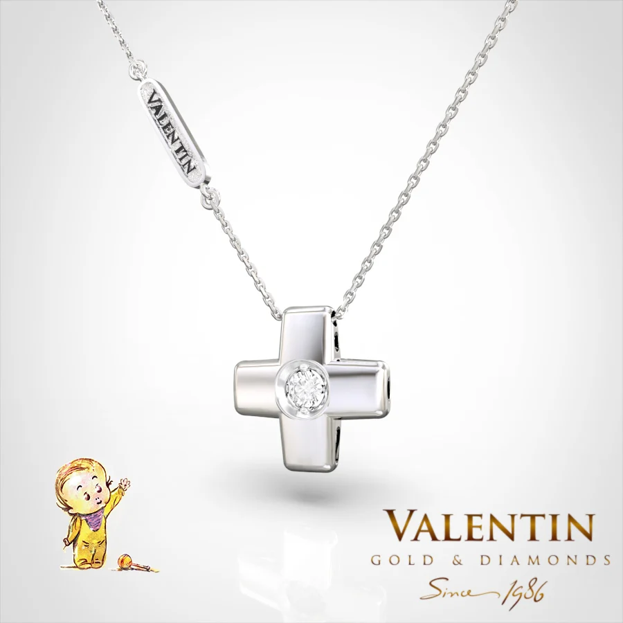 Children's Gold Pendant 6946-2 – white gold