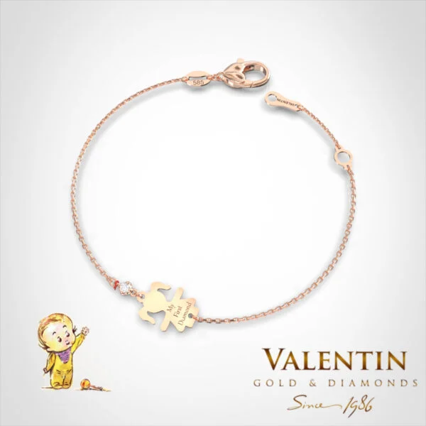 8338 1 Girl Pink Children's Gold Bracelet 8338-1 – rose gold