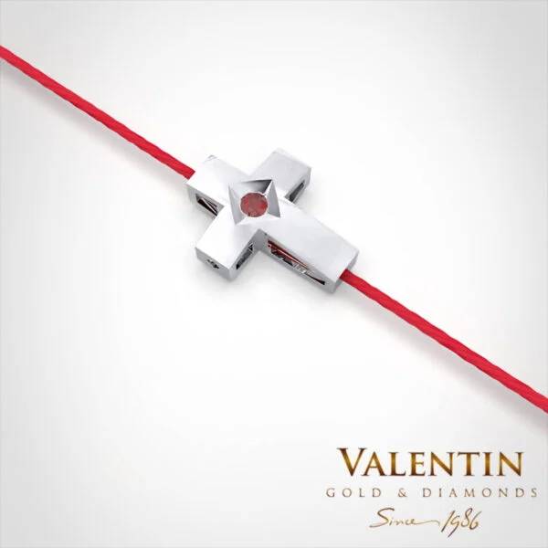 Women's Gold Red String Bracelet 8153 – white gold