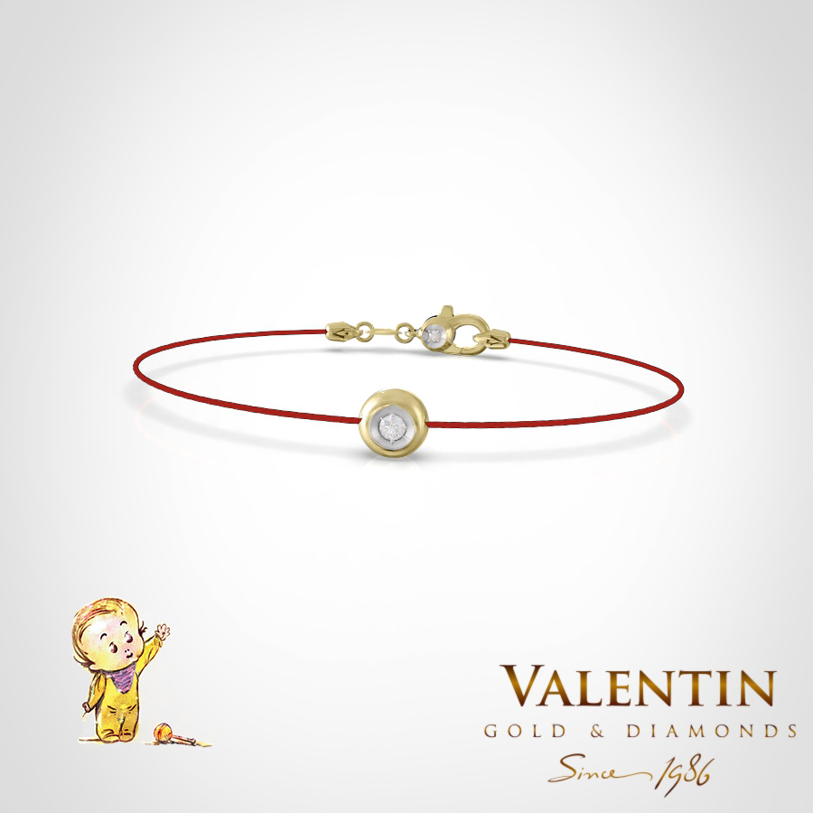 Children's Gold Bracelet with Red Thread 8361 – yellow gold