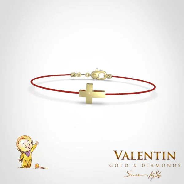 Children's Gold Bracelet with Red Thread 8154 – yellow gold