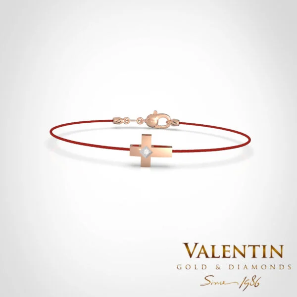 Women's Gold Red String Bracelet 8153 – rose gold