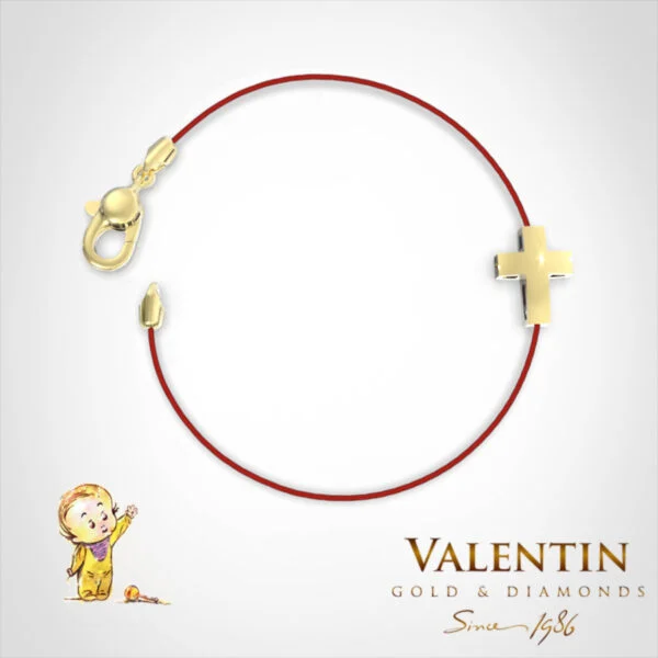 Children's Gold Bracelet with Red Thread 8154 – yellow gold