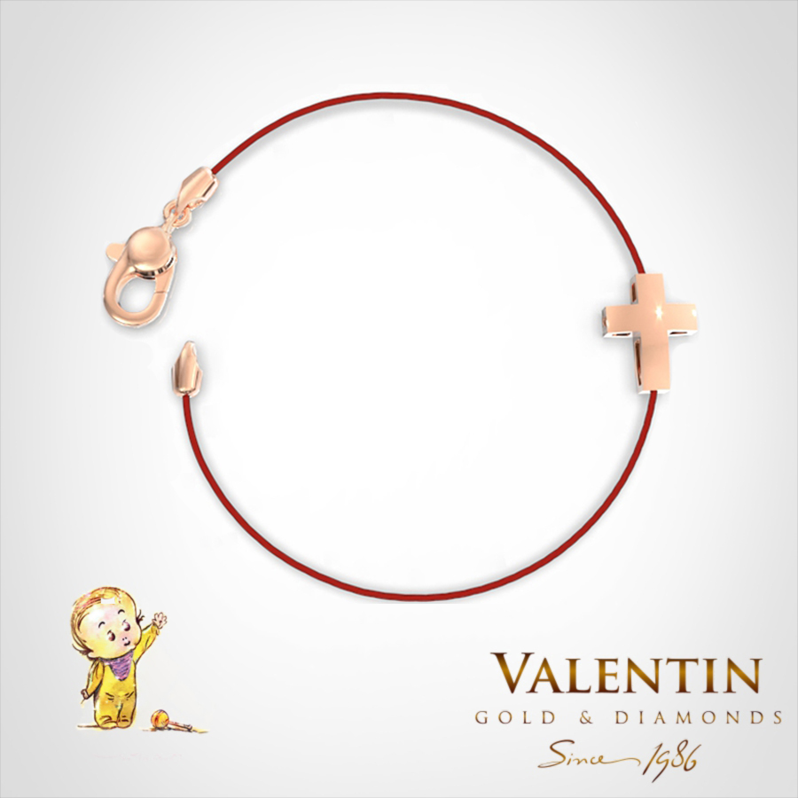 Children's Gold Bracelet with Red Thread 8154 – rose gold