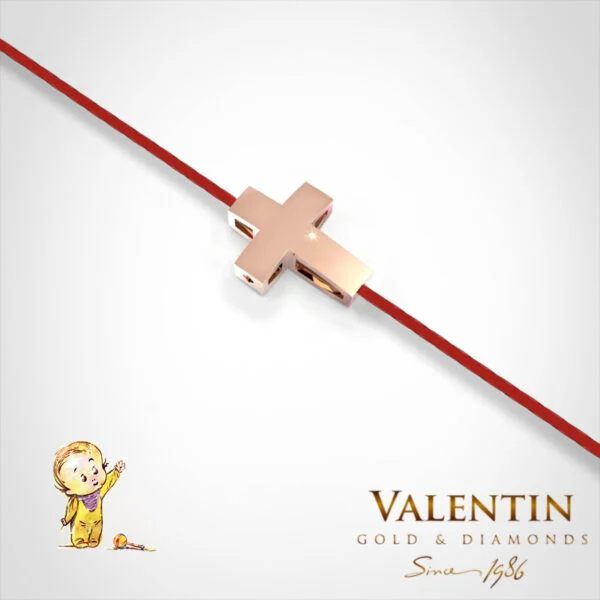 Children's Gold Bracelet with Red Thread 8154 – rose gold