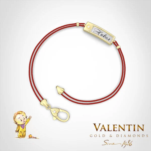 Children's Gold Bracelet with Red Thread 8283 – yellow gold